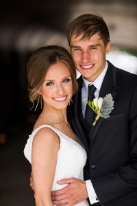 Bride and groom closeup